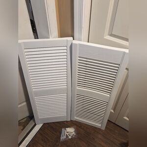 Ply Gem 15 in. x 39 in. Open Louvered Polypropylene Shutters Pair in White